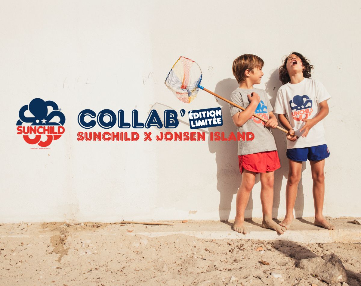 Capsule - collab' Sunchlid x Jonsen Island maillots et t-shirt enfants