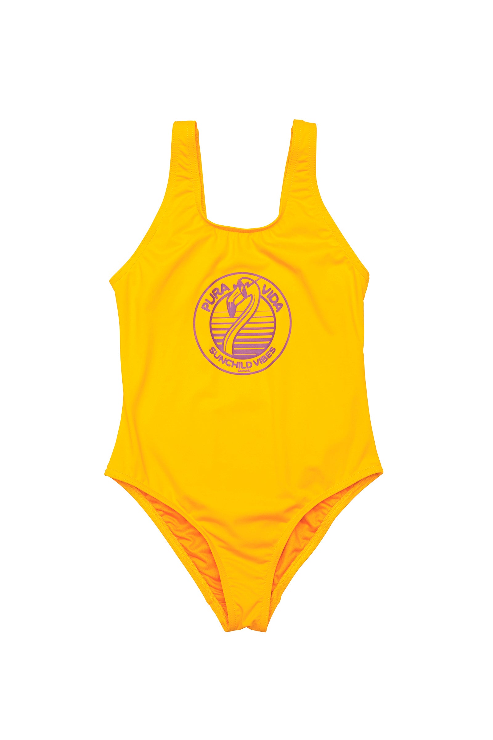 Maillot de bain fille 1 pièce - Lou Flamingo - Or