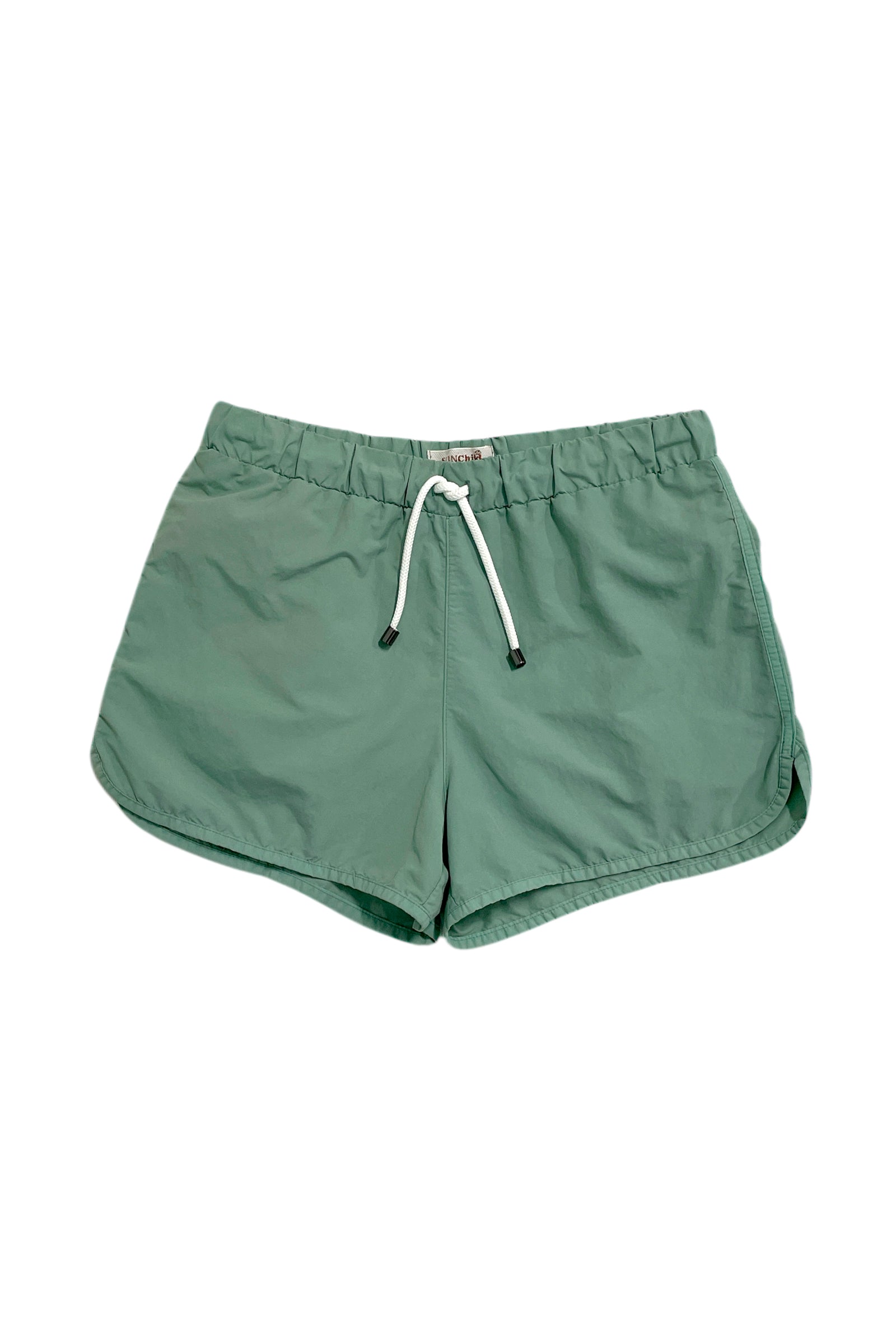 Short de bain court enfant stylé - boxer de bain pour garçon vert sauge