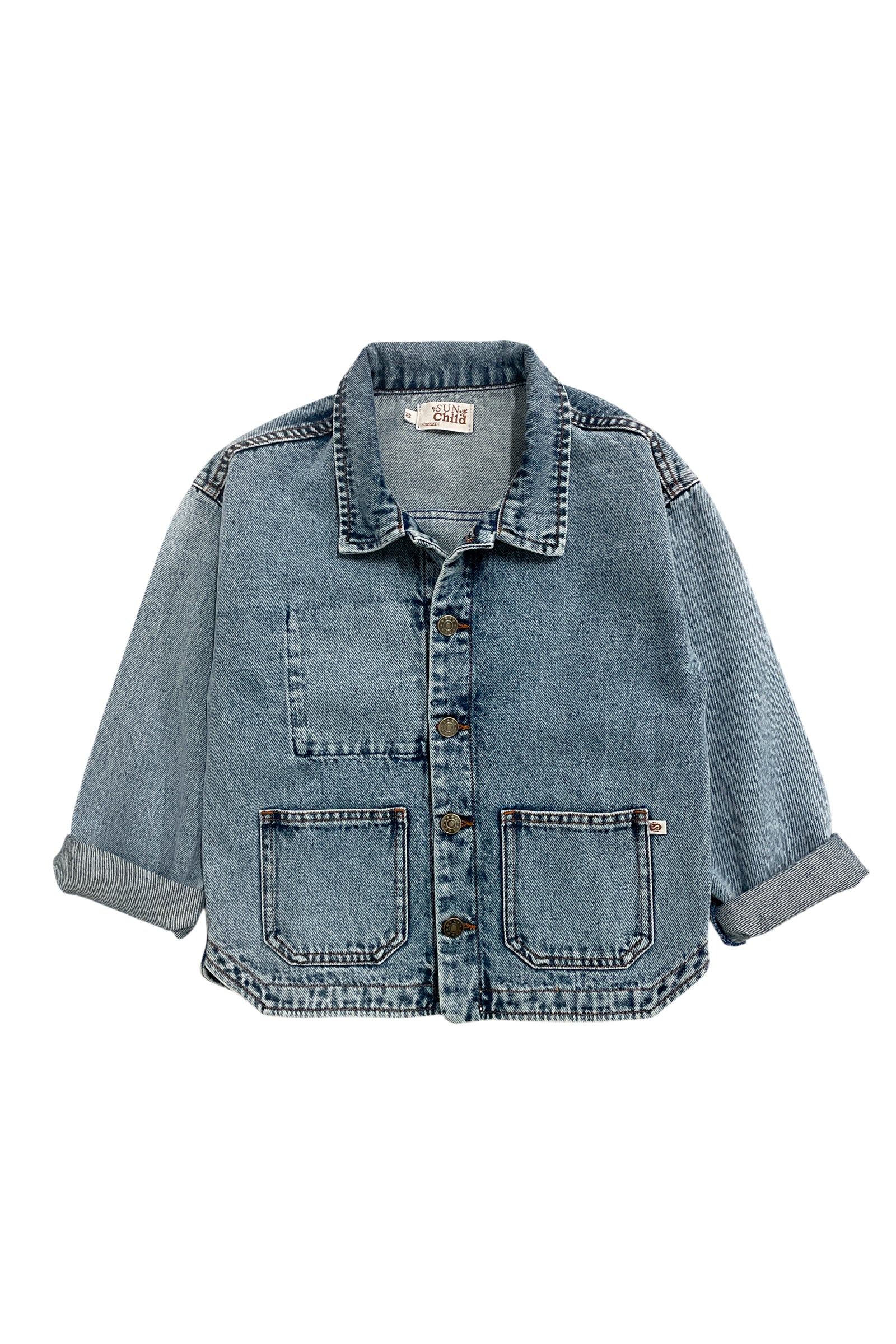 Veste jean délavée - Fille - Houston - Swow Blue