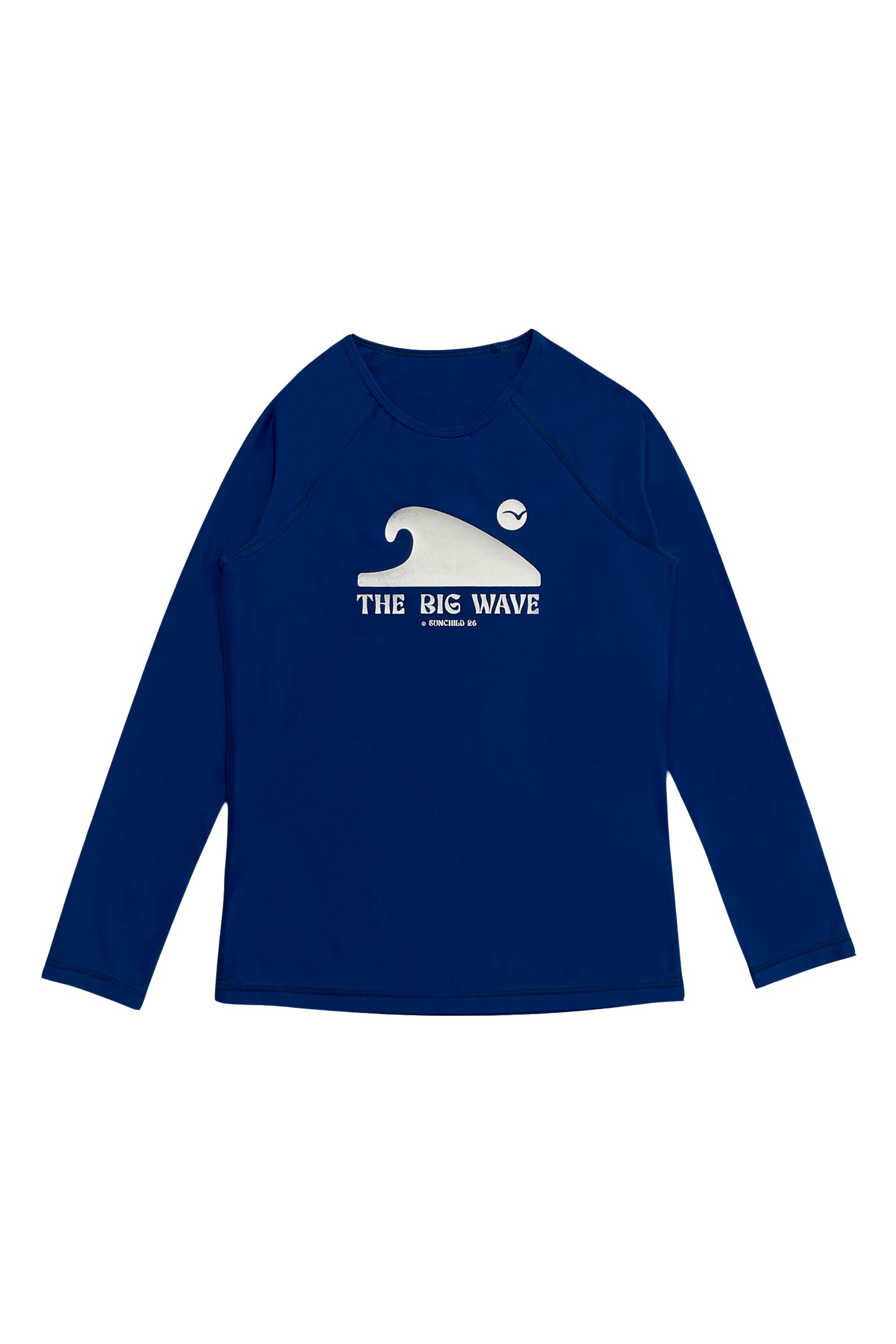 Tee-shirt bleu marine pour enfant Anti UV imprimé Big Wave