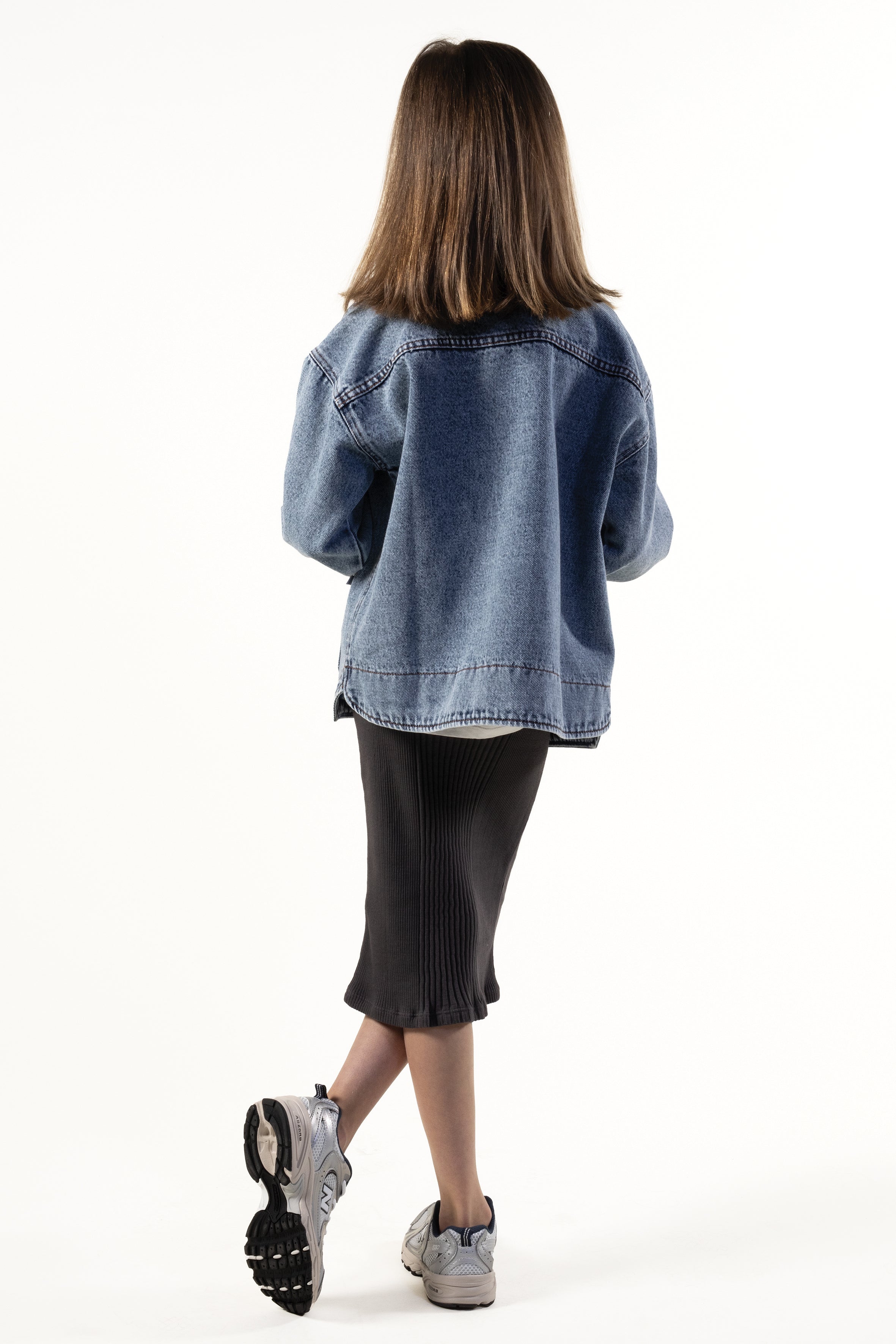 Veste jean délavée - Fille - Houston - Swow Blue